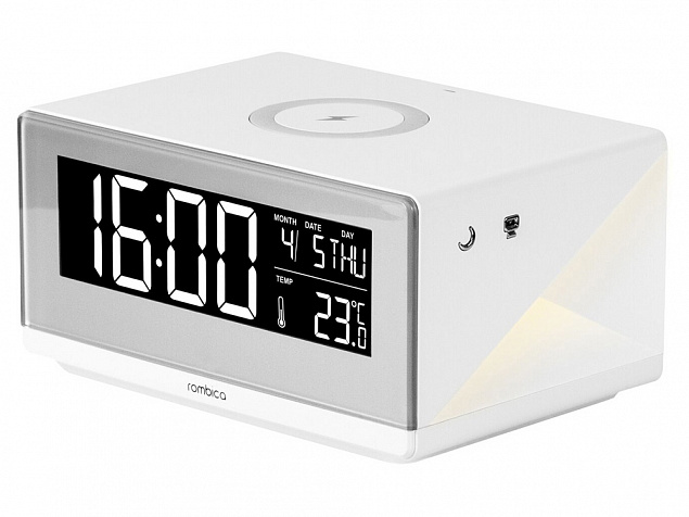 Часы с беспроводным зарядным устройством Timebox 2 с логотипом в Волгограде заказать по выгодной цене в кибермаркете AvroraStore
