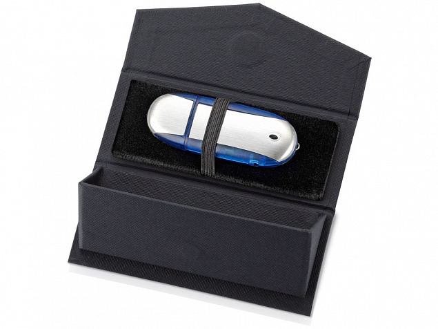 Подарочная коробка для флеш-карт треугольная, синий с логотипом в Волгограде заказать по выгодной цене в кибермаркете AvroraStore