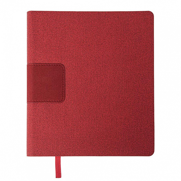Бизнес-блокнот "Tweedi", 150х180 мм, красный, кремовая бумага, гибкая обложка, в линейку с логотипом в Волгограде заказать по выгодной цене в кибермаркете AvroraStore
