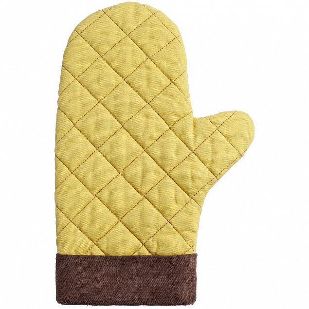Прихватка-рукавица Keep Palms, горчичная с логотипом в Волгограде заказать по выгодной цене в кибермаркете AvroraStore