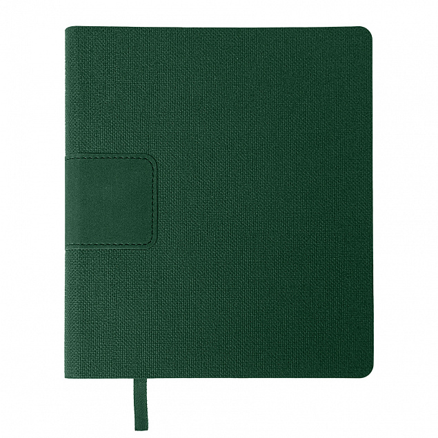 Бизнес-блокнот "Tweedi", 150х180 мм, темно-зеленый, кремовая бумага, гибкая обложка, в линейку с логотипом в Волгограде заказать по выгодной цене в кибермаркете AvroraStore