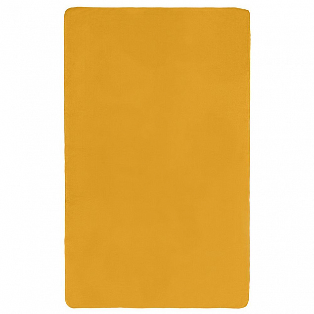 Флисовый плед Warm&Peace, желтый с логотипом в Волгограде заказать по выгодной цене в кибермаркете AvroraStore