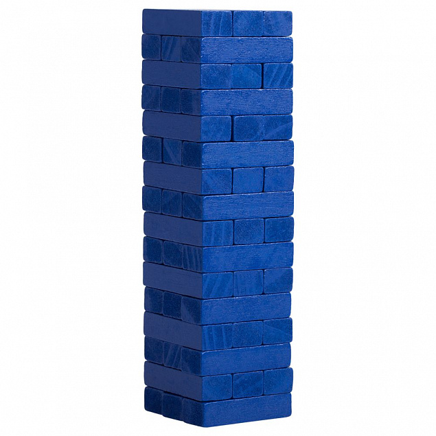 Игра «Деревянная башня мини», синяя с логотипом в Волгограде заказать по выгодной цене в кибермаркете AvroraStore
