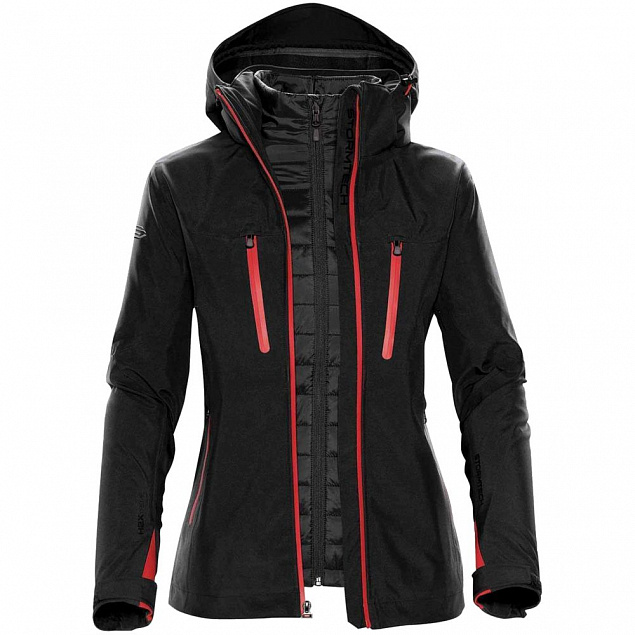 Куртка-трансформер женская Matrix, черная с красным с логотипом в Волгограде заказать по выгодной цене в кибермаркете AvroraStore