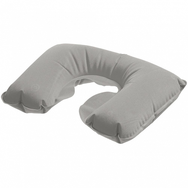 Надувная подушка под шею в чехле Sleep, серая с логотипом в Волгограде заказать по выгодной цене в кибермаркете AvroraStore