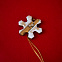 Ёлочная игрушка Снежинка (белый с золотым ) с логотипом в Волгограде заказать по выгодной цене в кибермаркете AvroraStore