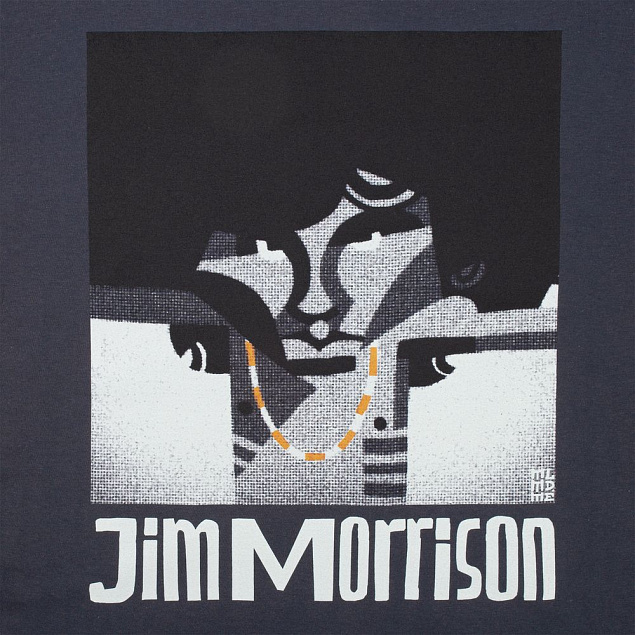 Футболка «Меламед. Jim Morrison», темно-серая с логотипом в Волгограде заказать по выгодной цене в кибермаркете AvroraStore