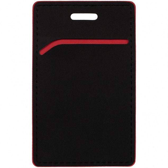 Чехол для пропуска Multimo, черный с красным с логотипом в Волгограде заказать по выгодной цене в кибермаркете AvroraStore