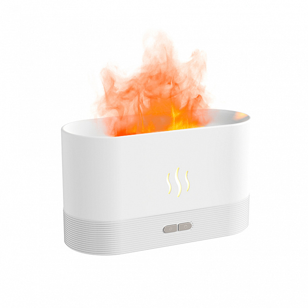 USB арома увлажнитель воздуха Flame со светодиодной подсветкой - изображением огня - Белый BB с логотипом в Волгограде заказать по выгодной цене в кибермаркете AvroraStore