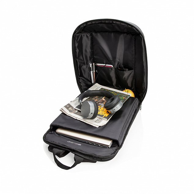 Антикражный рюкзак Madrid с разъемом USB и защитой RFID с логотипом в Волгограде заказать по выгодной цене в кибермаркете AvroraStore