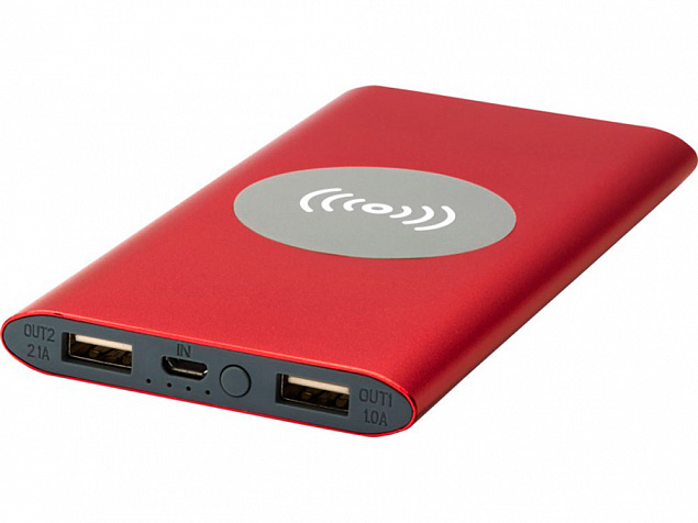 Беспроводное портативное зарядное устройство емкостью 8000 мАч Juice, красный с логотипом в Волгограде заказать по выгодной цене в кибермаркете AvroraStore
