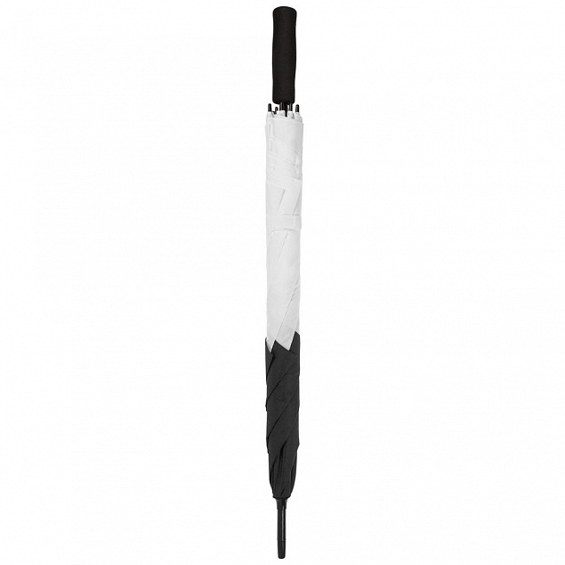 Квадратный зонт-трость Octagon, черный с белым с логотипом в Волгограде заказать по выгодной цене в кибермаркете AvroraStore