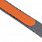 Лента для бейджа с ретрактором Devon, серая с оранжевым с логотипом в Волгограде заказать по выгодной цене в кибермаркете AvroraStore