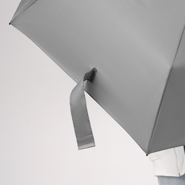 Зонт складной Atlanta, серый с логотипом в Волгограде заказать по выгодной цене в кибермаркете AvroraStore