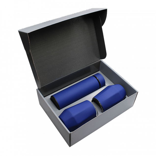 Набор Hot Box E2 софт-тач EDGE CO12s grey (синий) с логотипом в Волгограде заказать по выгодной цене в кибермаркете AvroraStore
