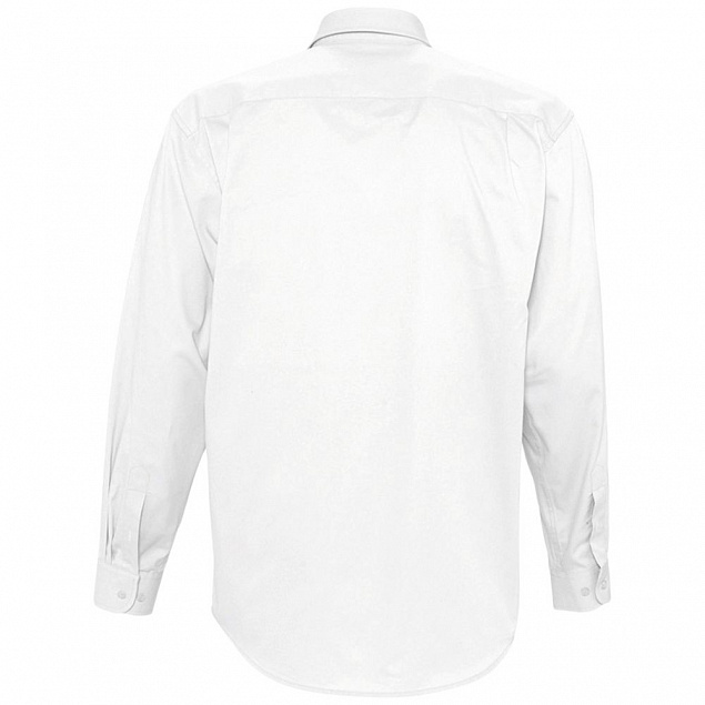Рубашка мужская с длинным рукавом BEL AIR, белая с логотипом в Волгограде заказать по выгодной цене в кибермаркете AvroraStore