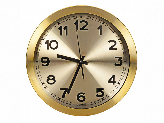 Часы настенные Кларк, золотистый с логотипом в Волгограде заказать по выгодной цене в кибермаркете AvroraStore