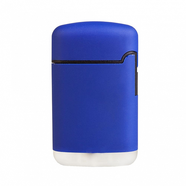 Зажигалка Zenga, турбо, многоразовая, синяя с логотипом в Волгограде заказать по выгодной цене в кибермаркете AvroraStore