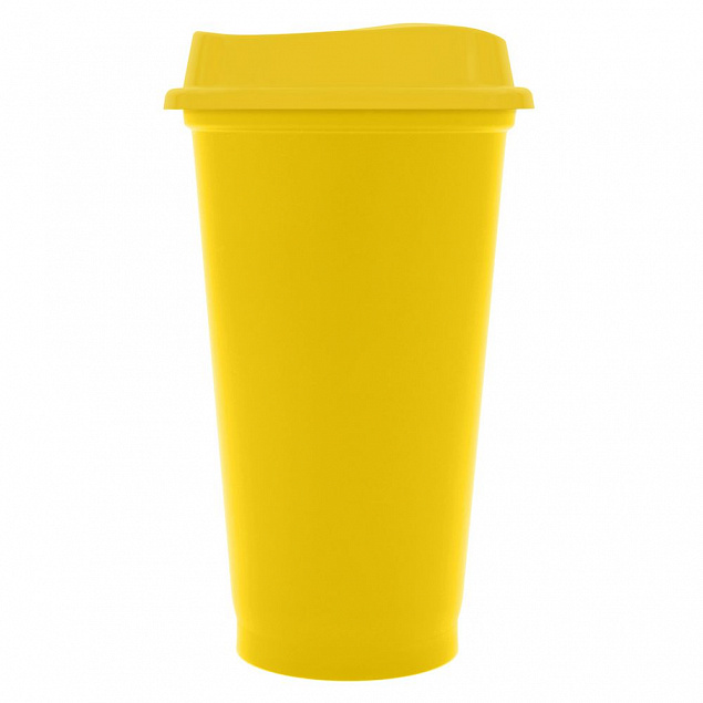 Стакан с крышкой Color Cap, желтый с логотипом в Волгограде заказать по выгодной цене в кибермаркете AvroraStore