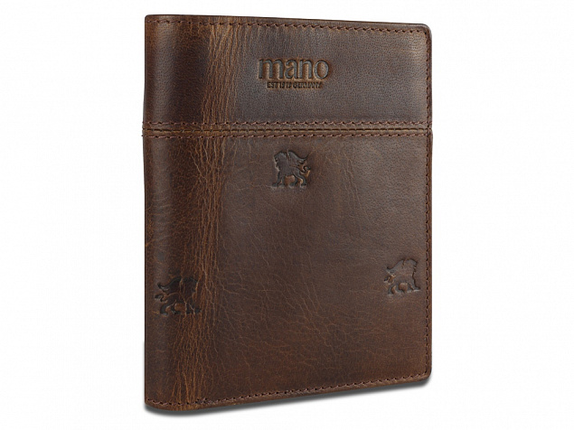 Бумажник Mano Don Leon, натуральная кожа в коричневом цвете, 9,7 х 11,7 см с логотипом в Волгограде заказать по выгодной цене в кибермаркете AvroraStore