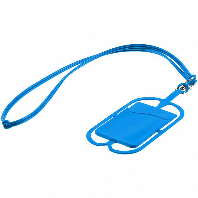 Картхолдер с креплением для телефона, синий с логотипом в Волгограде заказать по выгодной цене в кибермаркете AvroraStore