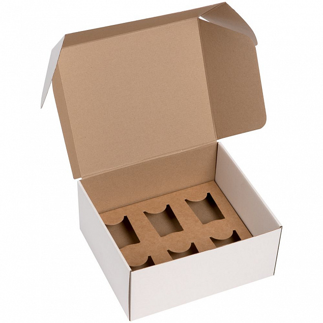 Коробка Grande с ложементом для стопок, белая с логотипом в Волгограде заказать по выгодной цене в кибермаркете AvroraStore