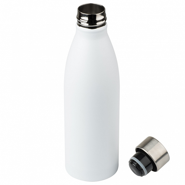 Термобутылка вакуумная герметичная, Fresco, 500 ml, белая с логотипом в Волгограде заказать по выгодной цене в кибермаркете AvroraStore
