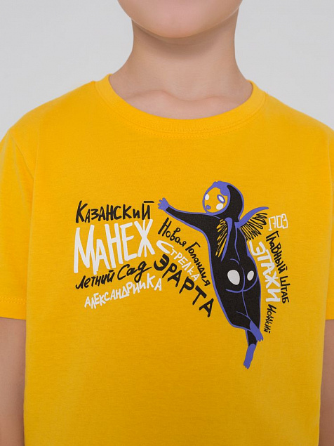 Футболка детская «Гидонисты», желтая с логотипом в Волгограде заказать по выгодной цене в кибермаркете AvroraStore