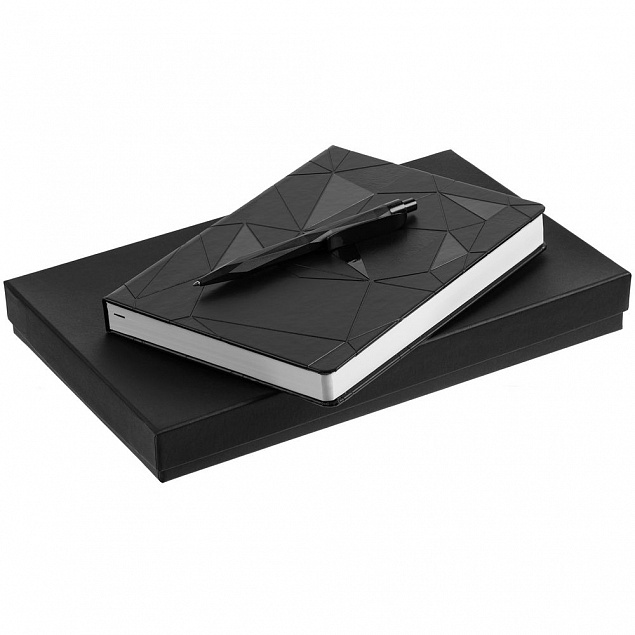 Набор Gems: ежедневник и ручка, черный с логотипом в Волгограде заказать по выгодной цене в кибермаркете AvroraStore