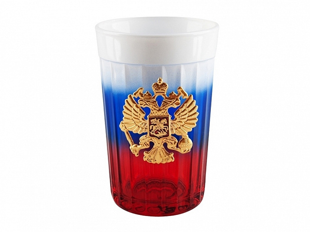 Граненый стакан Россия с логотипом в Волгограде заказать по выгодной цене в кибермаркете AvroraStore