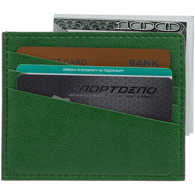 Чехол для карточек Petrus, зеленый с логотипом в Волгограде заказать по выгодной цене в кибермаркете AvroraStore