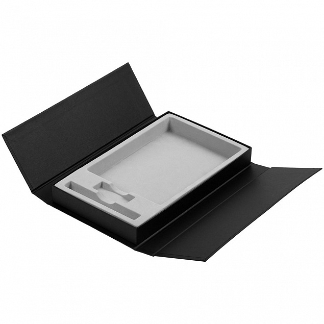 Коробка Triplet под ежедневник, флешку и ручку, черная с логотипом в Волгограде заказать по выгодной цене в кибермаркете AvroraStore