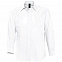 Рубашка мужская с длинным рукавом BOSTON, белая с логотипом в Волгограде заказать по выгодной цене в кибермаркете AvroraStore