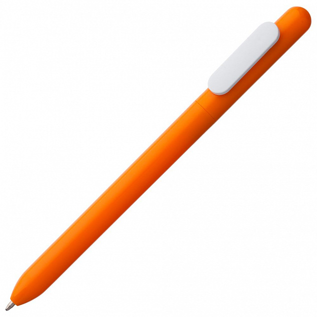 Ручка шариковая Slider, оранжевая с белым с логотипом в Волгограде заказать по выгодной цене в кибермаркете AvroraStore