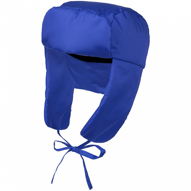 Шапка-ушанка Shelter, ярко-синяя с логотипом в Волгограде заказать по выгодной цене в кибермаркете AvroraStore