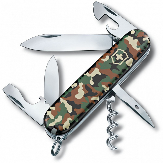 Нож перочинный Spartan 91, зеленый камуфляж с логотипом в Волгограде заказать по выгодной цене в кибермаркете AvroraStore