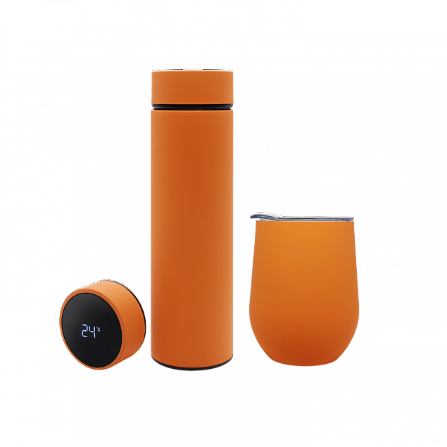 Набор Hot Box C (софт-тач) W, оранжевый с логотипом в Волгограде заказать по выгодной цене в кибермаркете AvroraStore