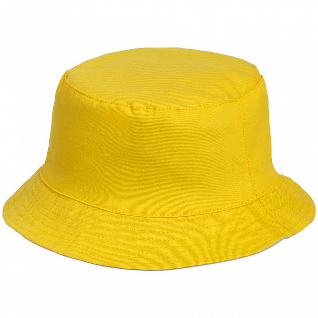Панама Summer двусторонняя, желтая с серым с логотипом в Волгограде заказать по выгодной цене в кибермаркете AvroraStore