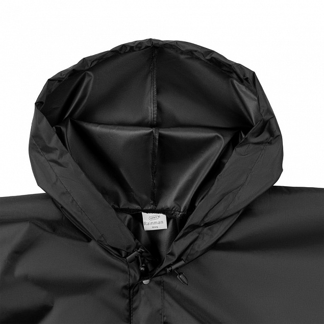 Дождевик унисекс Rainman Strong, черный с логотипом в Волгограде заказать по выгодной цене в кибермаркете AvroraStore