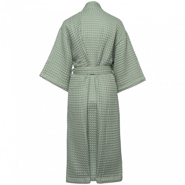 Халат вафельный женский Boho Kimono, зеленая мята с логотипом в Волгограде заказать по выгодной цене в кибермаркете AvroraStore