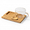 Набор MORKEL:чашка, ложка, подставка, бамбук, боросиликатное стекло с логотипом в Волгограде заказать по выгодной цене в кибермаркете AvroraStore