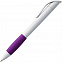 Ручка шариковая Grip, белая с фиолетовым с логотипом в Волгограде заказать по выгодной цене в кибермаркете AvroraStore