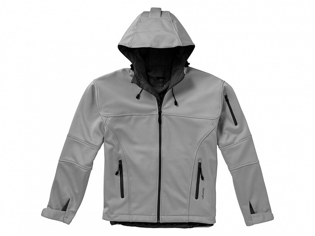 Куртка софтшел Match мужская, серый/черный с логотипом в Волгограде заказать по выгодной цене в кибермаркете AvroraStore