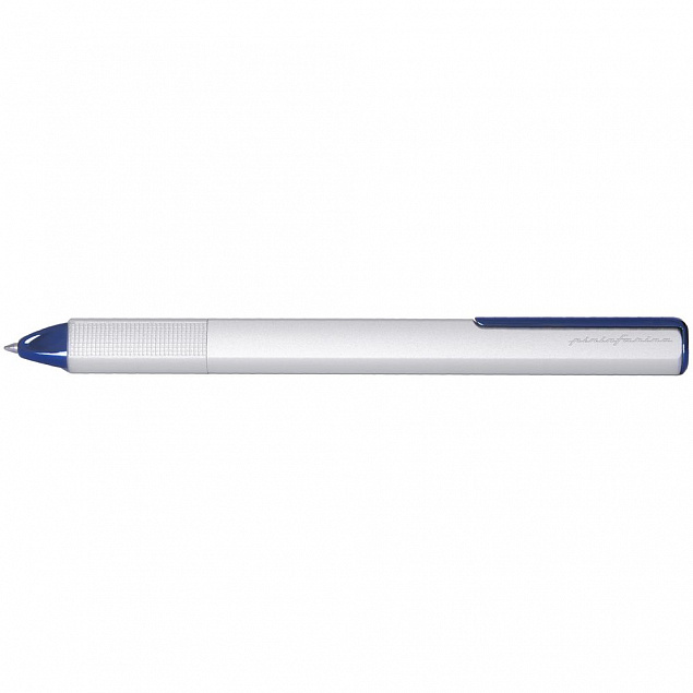 Ручка шариковая PF One, серебристая с синим с логотипом в Волгограде заказать по выгодной цене в кибермаркете AvroraStore
