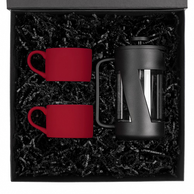 Набор для чая на 2 персоны Best Morning, красный с логотипом в Волгограде заказать по выгодной цене в кибермаркете AvroraStore