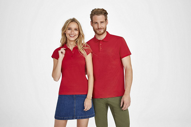 Рубашка поло мужская Prescott Men 170, красная с логотипом в Волгограде заказать по выгодной цене в кибермаркете AvroraStore