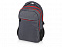 Рюкзак Metropolitan, серый с красной молнией и красной подкладкой с логотипом в Волгограде заказать по выгодной цене в кибермаркете AvroraStore