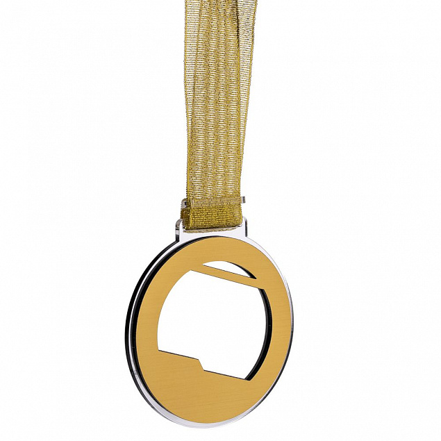 Медаль Vittoria, золотистая с логотипом в Волгограде заказать по выгодной цене в кибермаркете AvroraStore