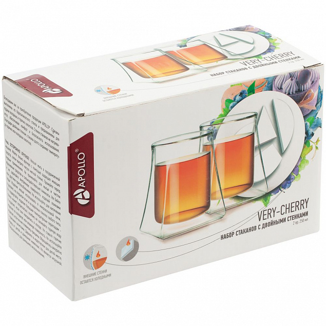 Набор стаканов с двойными стенками Very-Cherry с логотипом в Волгограде заказать по выгодной цене в кибермаркете AvroraStore
