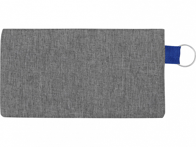 Универсальный пенал из переработанного полиэстера RPET Holder, серый/синий с логотипом в Волгограде заказать по выгодной цене в кибермаркете AvroraStore